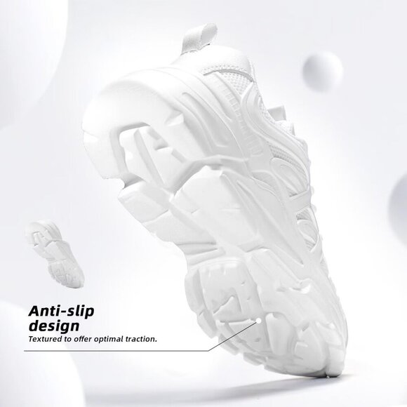 Women's White Fashion Running Walking Lightweight Casual Sneakers Ladies Shoes - Picture 4 of 7